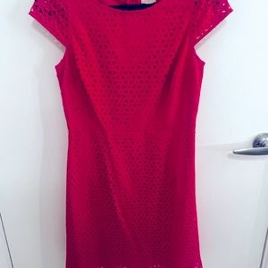 Fuscia J.Crew Laser Cut Dress